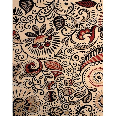 5 Ft. 3 In. X 7 Ft. 2 In. Dallas Bandanna Area Rug; Ivory